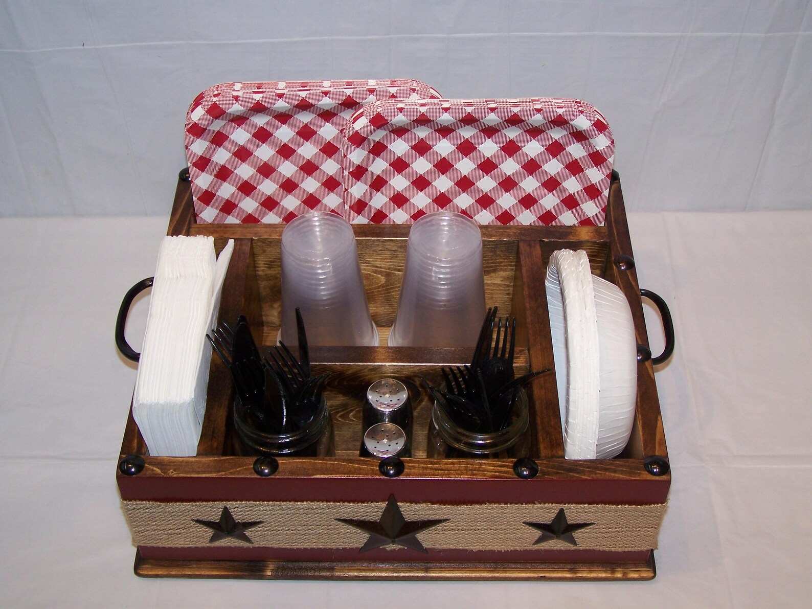 Country utensil holder wood utensil tableware caddy organizer Etsy