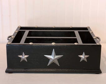 Black colored wood utensil tableware caddy organizer wood utensil holder kitchen counter organizer kitchen caddy utensil holder wood caddy