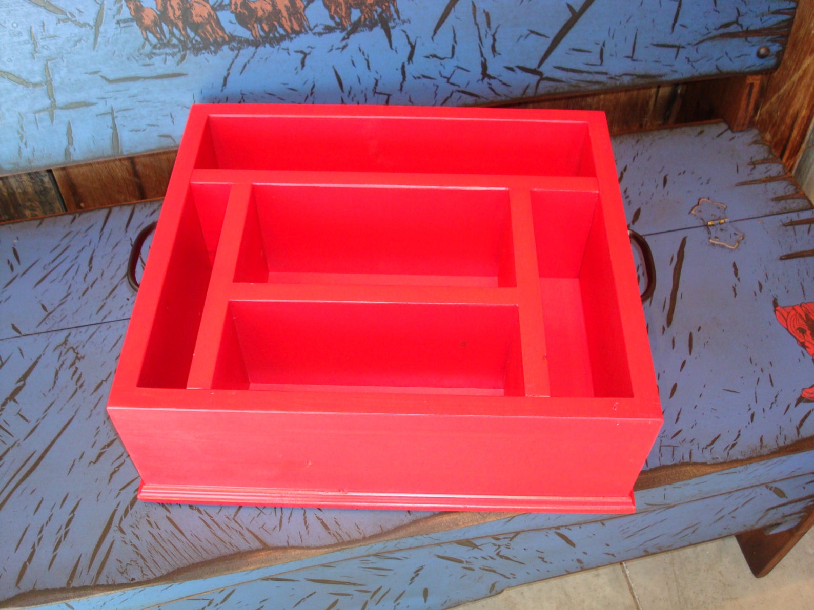 Red Tableware Utensil Caddy Organizer Party Decor for Napkins Etsy