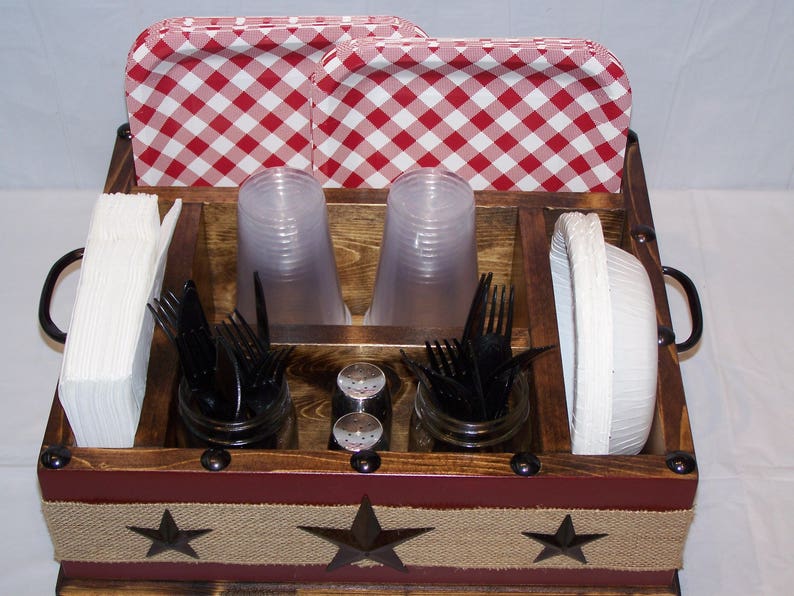 Country Utensil Holder Wood Utensil Tableware Caddy Organizer Etsy