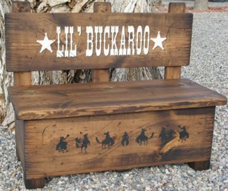 Toy Box Bench Kid's Bench Storage for Toys Western | Etsy