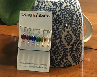 Rainbow Globes 2 stitch markers