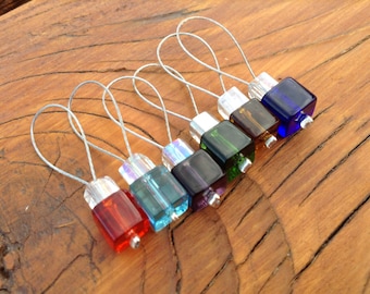 Rainbow Cubes stitch markers