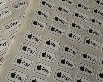 Sticker Apple Pay set of 50 x Self Adhesive Vinyl Stickers 3cm x 2cm