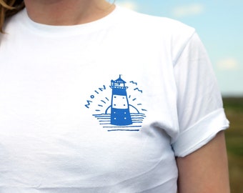 MOIN LEUCHTTURM! - maritimes Unisex-Shirt / Biobaumwolle