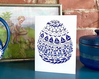 A BIG EGG! maritime greeting card - folding card - greeting card - Easter - gift