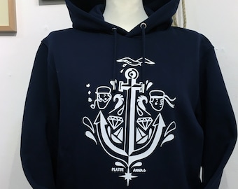 ANKER & GEDÖNS - maritime hoodie - navy - Fairtrade and organic cotton