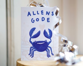 Birthday - CRAB - Allens Gode - maritime greeting card with envelope - Congratulations - Birthday - Crab