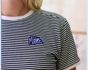 MOIN - maritime T-shirt with patch - striped - ringed