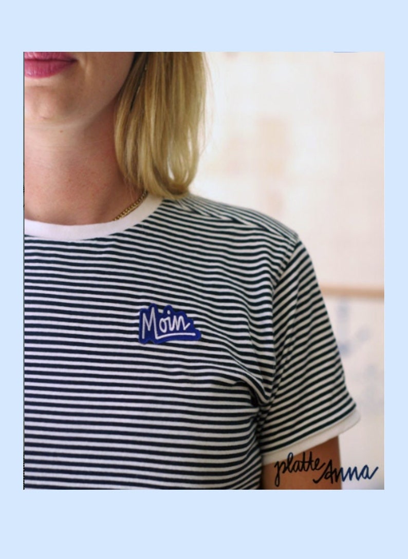 MOIN maritime T-shirt with patch striped ringed image 1