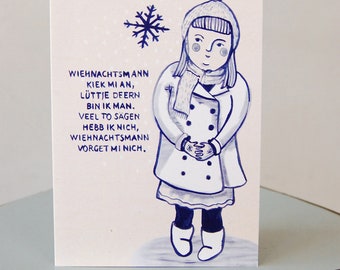 LÜTTJE DEERN - maritime greeting card - Christmas - folded card - greeting card - jga - gift