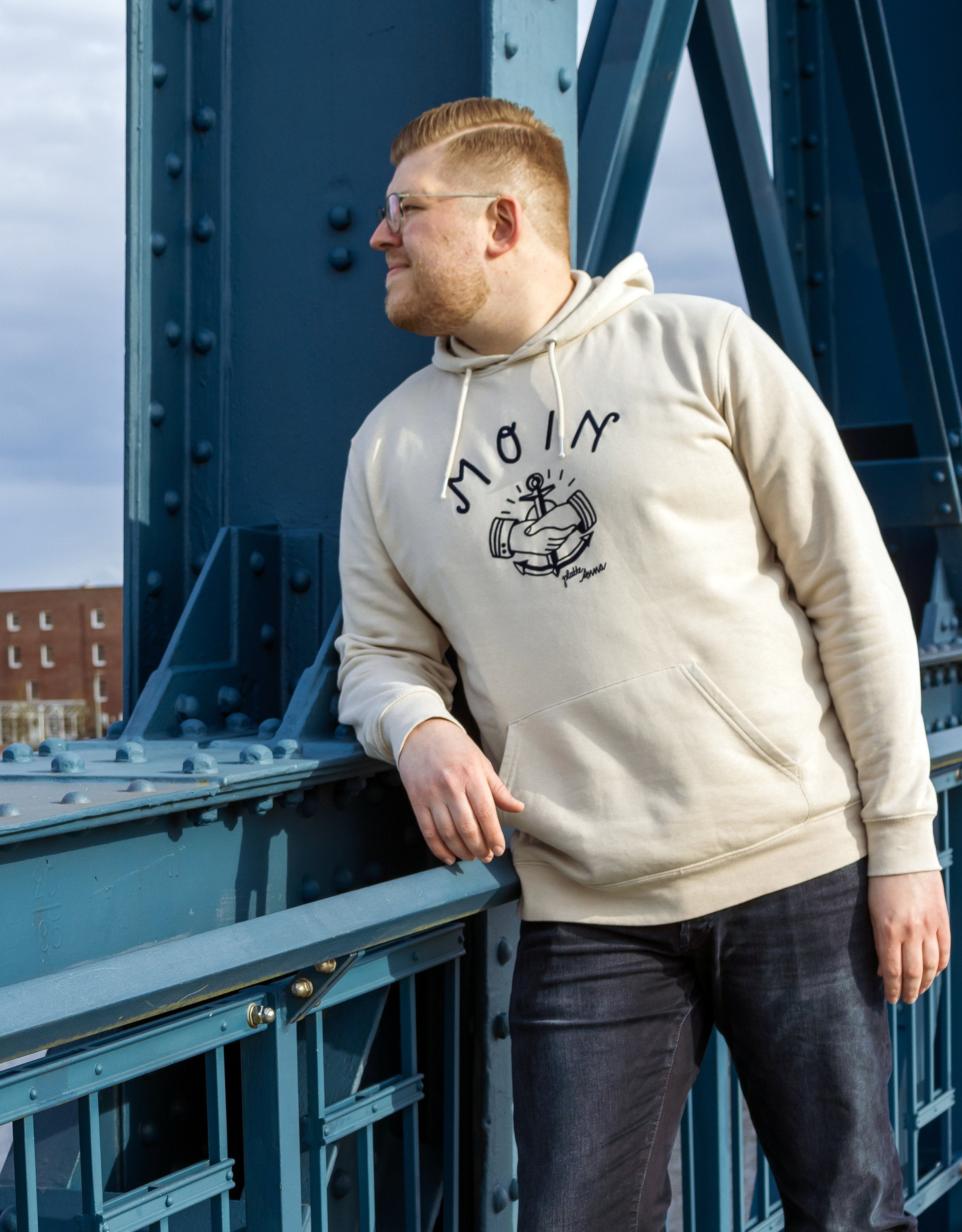 MOIN Maritime Hoodie Beige Fairtrade 