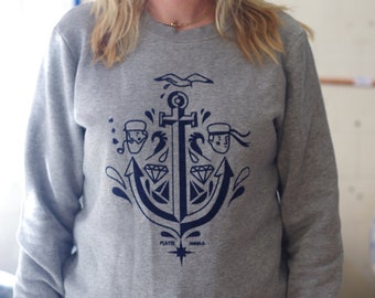 ANKER UND GEDÖNS maritiem sweatshirt van biologisch katoen