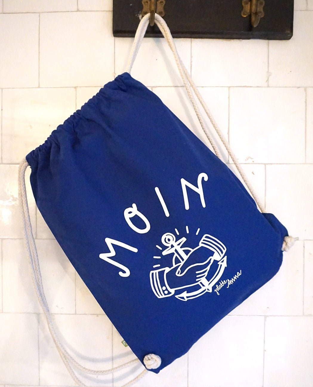 MOIN Royal Blue Gym Bag Made From Fair Trade Organic Cotton Maritime