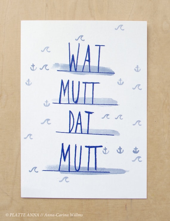 Wat Mutt Dat Mutt Postcard Etsy