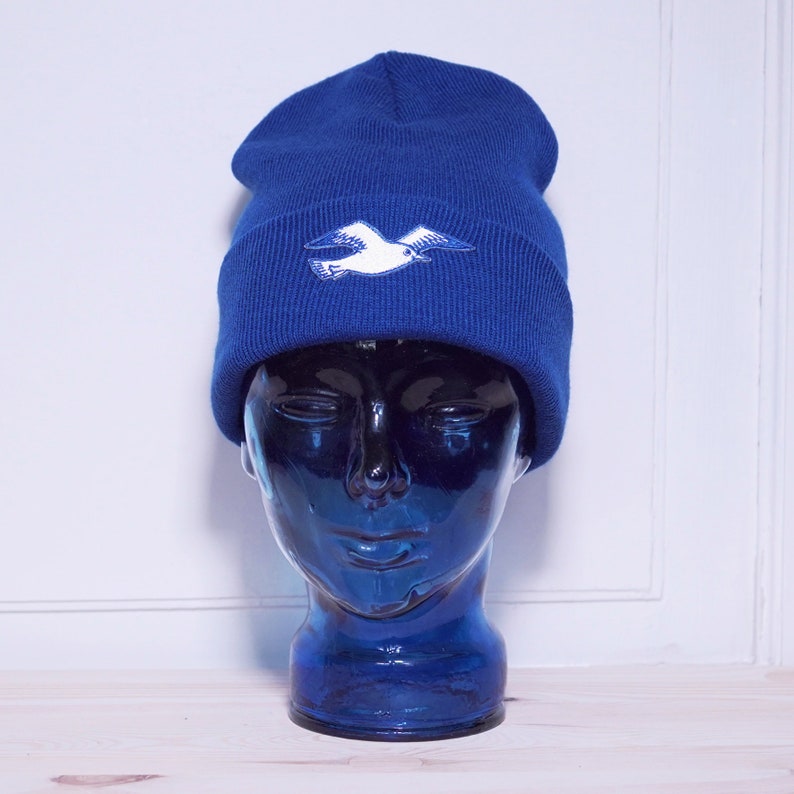 SEAGULL Beanie hat with patch royal blue image 1