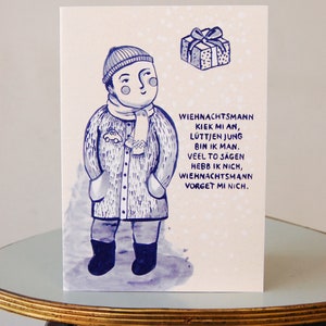 LÜTTJEN JUNG - plattdüütsche Christmas Card - Biglietto d'auguri marittimo - Biglietto piegato - Biglietto d'auguri
