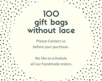 100 Gift Bags - Tie String Decor Favors - Handmade Gift for Wedding Guests Birthday Baptism Party Table Decoration