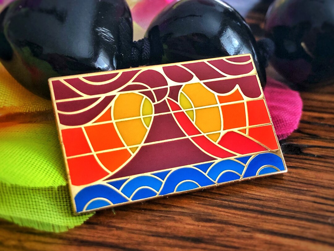 Volcano Pin Krakatoa Volcano | Pin - Etsy UK