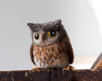 Eule Filz Figur Eule Vogel Tier Kuscheltier Tier gefilzt Skulptur