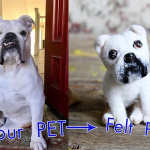 Personalized Pet portrait,  needle felted dog miniature, custom dog pets portrait, mini dog