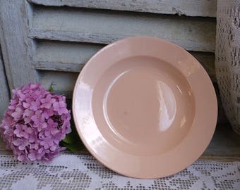 Petit plat de service rose blush français antique. Bol de service peu profond rose saumon. Oinment rose. Shabby rose. Minimaliste. Art déco rose.