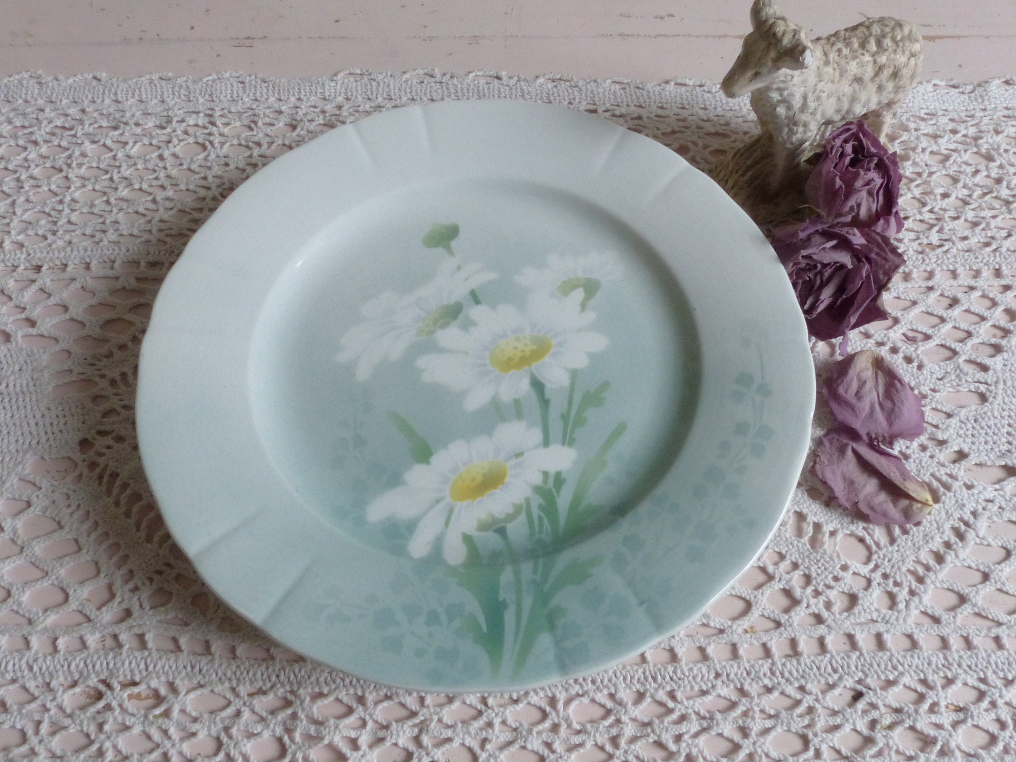 stand Antique Rare de Gâteau Français Pochoir. Plaque Aux Pieds Au Pochoir Turquoise. Transfert Sarc