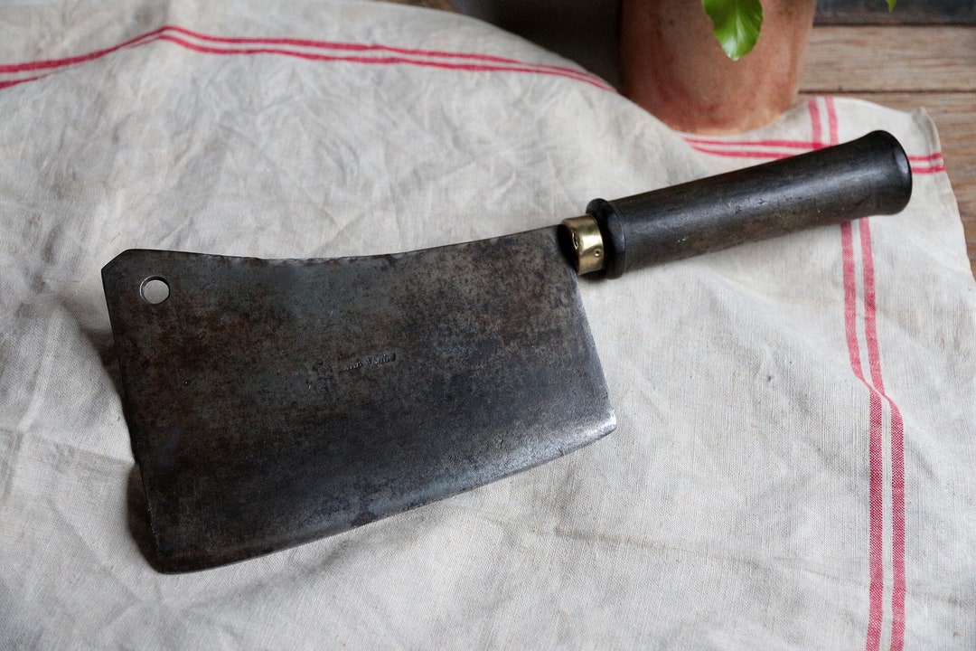 Antique French LARGE Model Cleaver Knife. Antique Meat Cleaver Etsy