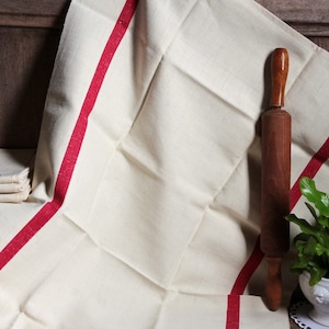 ONE French vintage HUGE pure linen tea towel. NOS. Never Used. Heavy weight large rustic dish towel. French country ktichen.