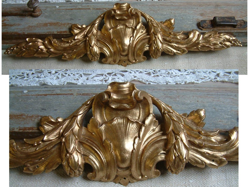 Antique french bronze furniture pediment / ornament. Louis XV Etsy