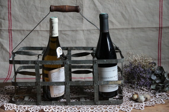 アンティーク ワインボトルキャリアー フランス アンティーク ワイヤー