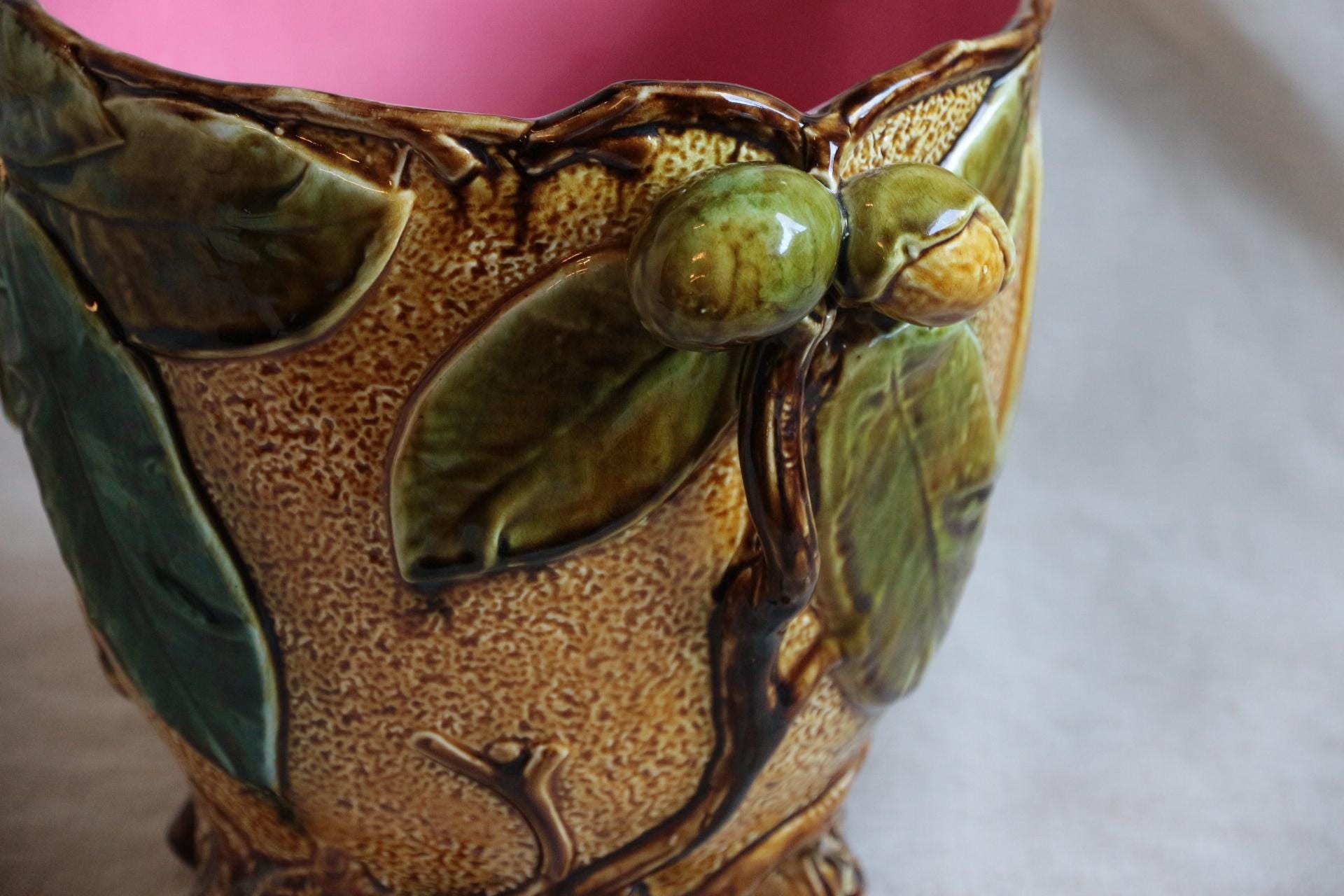 アンティーク フレンチ マジョリカ ジャルディニエール、アール