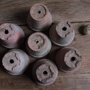 Set of 7 Vintage french small clay pots. Garden Wedding. Indoor garden. French country. Rustic tealights. Farmhouse. Conservatory seed pots image 6