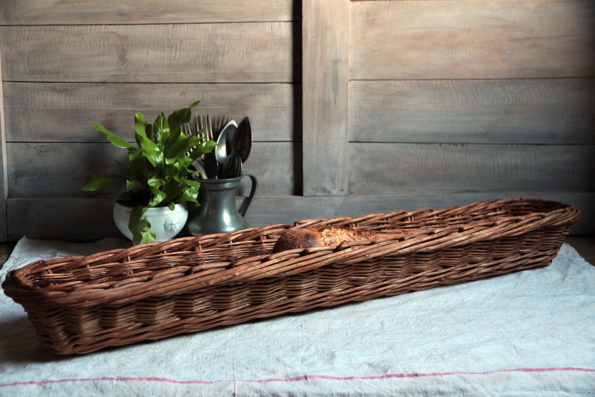 French vintage XL huge double baguette basket. Bread basket