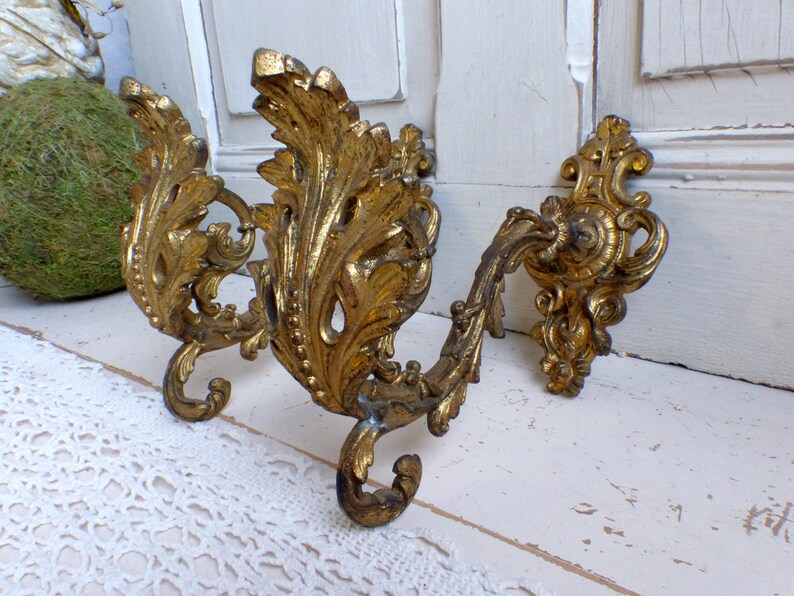 Pair Antique French Large Gilded Bronze Curtain Tie Backs Set Etsy