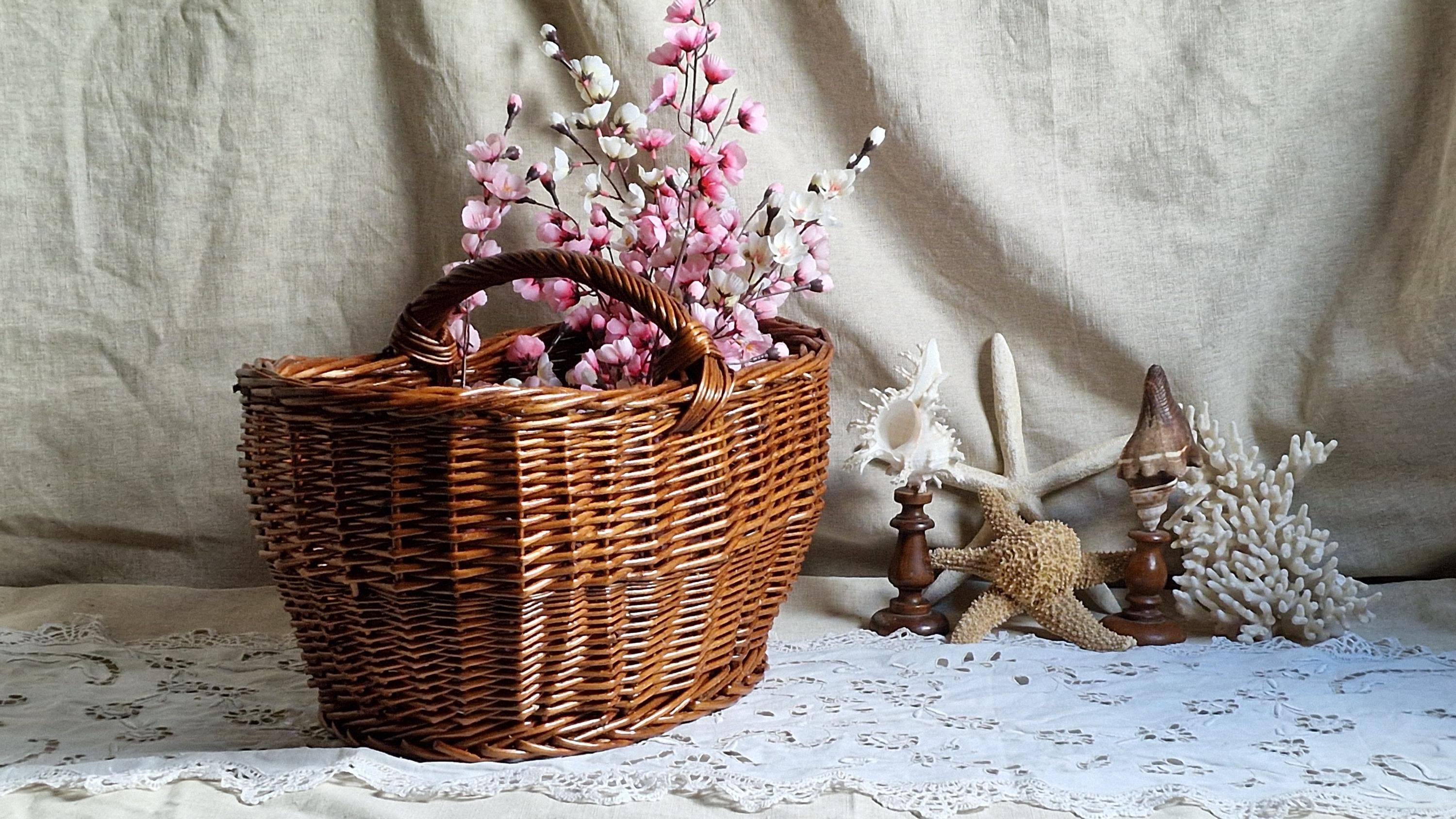 オススメ品 フランス アンティーク 花摘みカゴ