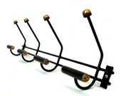 RESERVED for JAMIE     Reserved  French vintage coat rack / hat rack. Black and gold. Loft. Industrial. Mid century modern