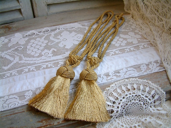Pair French Vintage Thick Rope Curtain Tie Backs Beige Gold Ropes Passementerie Curtains Window Treatments Home Living Deshpandefoundationindia Org Pair French Vintage Thick Rope Curtain, Gold Curtain Tie Backs