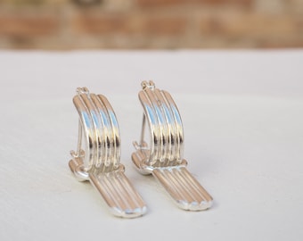 Versatile silver Earrings, unique and minimalist design silver earrings, exclusive original earrings, delicate and timeless silver earrings