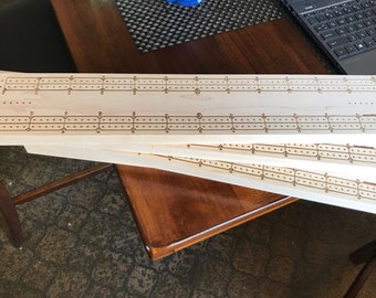 Cribbage board without peg holes drilled.
