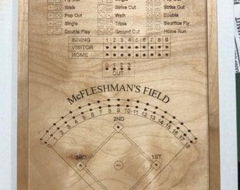 Baseball Dice Game with Dice and Game Pegs and Three Player Cribbage Board or Farkle on Reverse Side