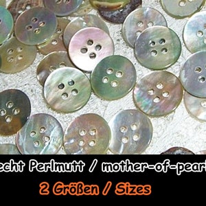 Perlmutt Knöpfe, Perlmutt, Perlmuttknopf, mother-of-pearl, Knopf, Button, Muschel, Natur, Casual, 5-04ab Bild 1