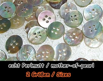 Perlmutt Knöpfe, Perlmutt, Perlmuttknopf, mother-of-pearl, Knopf, Button, Muschel, Natur, Casual, 5-04a+b