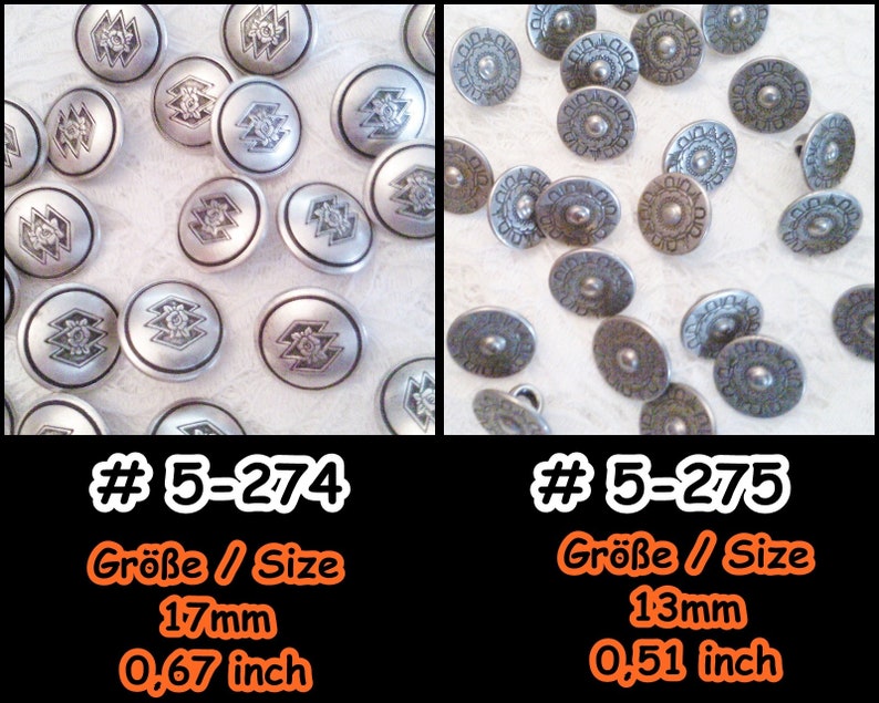 Metal Buttons,Button,Antique,Medieval,Reenactment,LARP,Coat of Arms,Knight,Altertum,Historical,Military,Tracht,Uniform,Casual,Jeans, 5-274275 image 2