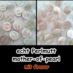 Perlmutt Knöpfe, Perlmutt, Perlmuttknopf, mother-of-pearl, Knopf, Button, Muschel, Natur, Casual, 5-2021 zdjęcie 1