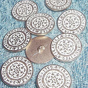 Metal Buttons, Button, Antique, Medieval, Reenactment, LARP, Coat of Arms, Knight, Antiquity, Historical, Military, Costume, Uniform, 5-3334 image 4