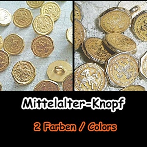 Metal Buttons, Button, Antique, Medieval, Reenactment, LARP, Coat of Arms, Knight, Antiquity, Historical, Military, Costume, Uniform, 5-40 image 1