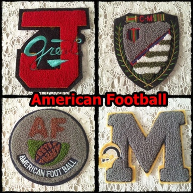 Application American football, motif, applique, sewing motif, decorative motif, embroidery, initials, sports, American football, 4-195 image 2