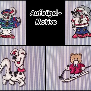 Aufbügel-Motive, Maus, Hund, Bär, Motiv, Aufbügelmotiv, Applikation, maritim, Accessoires, Zierteile, Etikett, Stickerei, Marine, 4-333435 Bild 1