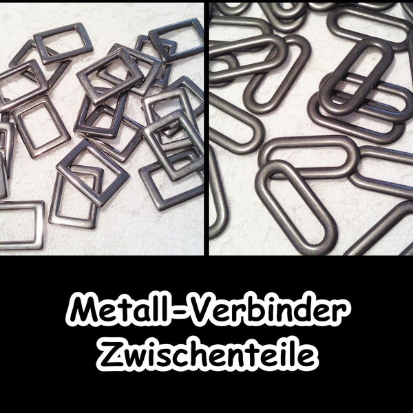 Metallverbinder, Schließe, D-Ring, Metallverschluss, Taschenzubehör, Tasche, Schnallen & Schließen, Zwischenteil, Schlüsselring, 5-813+8014